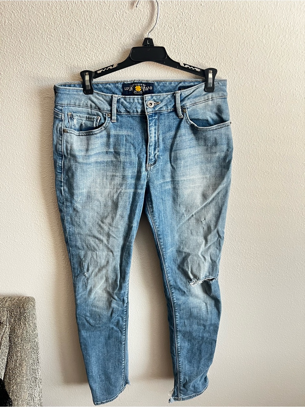 Lucky Brand Womens Light Blue Skinny Distressed Jeans